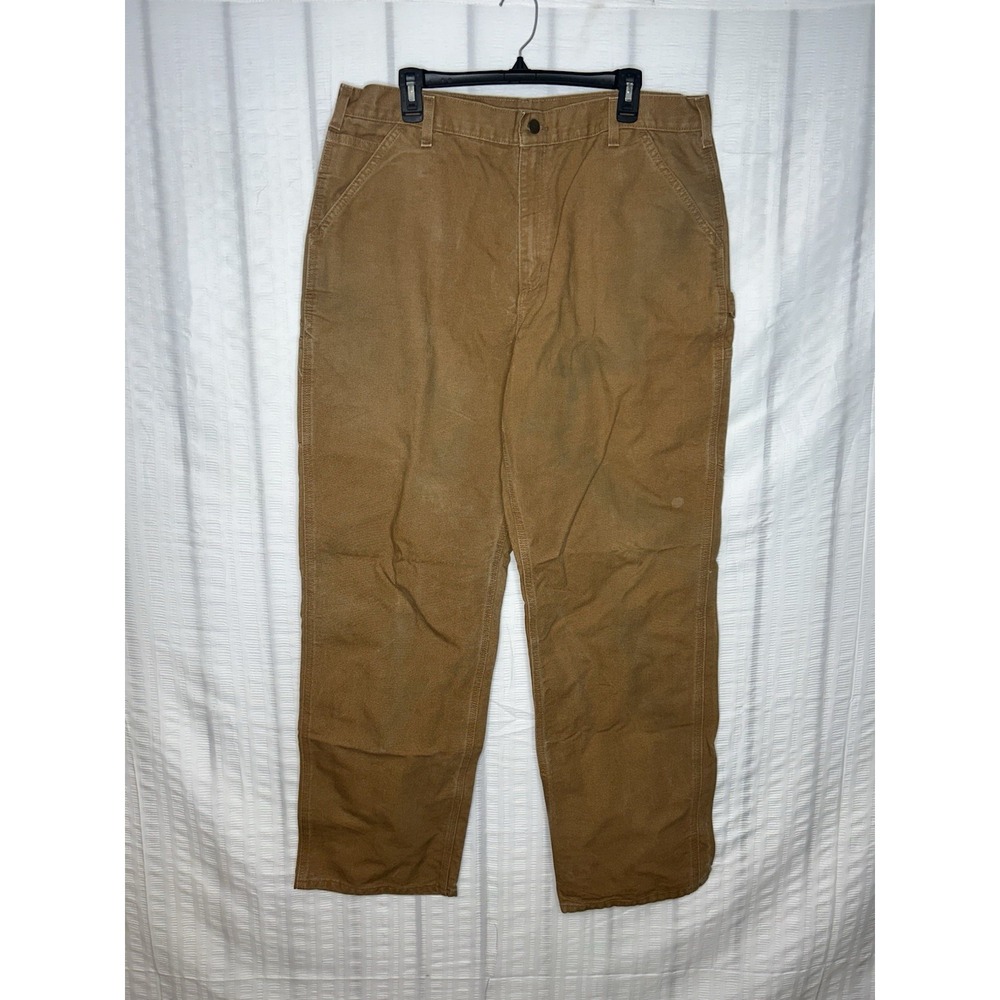 Carhartt Men’s Canvas B11-BRN Carpenter Pants Dungaree Fit Size 38X34 Utility